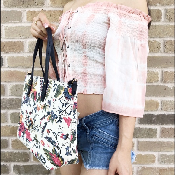 Tory Burch Kerrington Small Top Zip Tote Floral - Picture 3 of 6